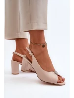 Elegantní sandály na vysokém podpatku se zdobením, béžová Trasea Elegantní sandály na vysokém podpatku se zdobením, béžová Trasea