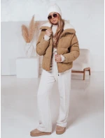 Dámská zimní manšestrová bunda TRENDYGLAM tmavě béžová FashionStreet TY4359