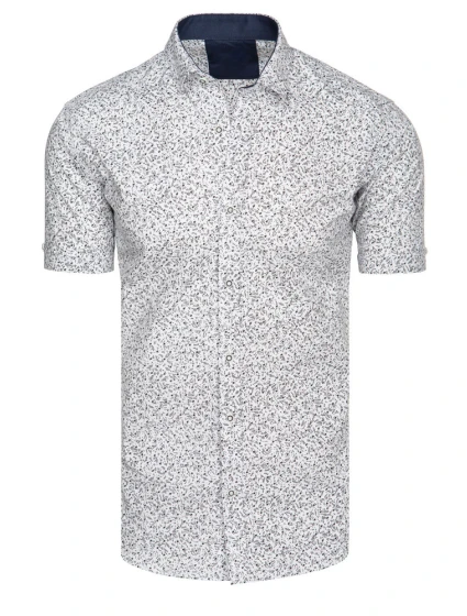 Pánská bílá košile s krátkým rukávem FashionStreet KX1059