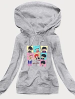 Šedá dámská sportovní mikina s potiskem (N7283)