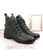 W zelené zateplené boty s podpatkem model 21270856 - JEZZI