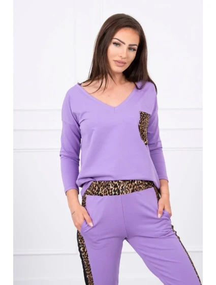 Sada s leopardím potiskem fialové barvy Sada s leopardím potiskem fialové barvy