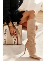 Klasické Semišové černé Boty Na Béžový model 21595587 - Boto