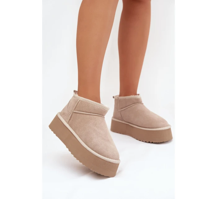 Dámské sněhule z přírodního semiše béžové Mairene Dámské sněhule z přírodního semiše béžové Mairene