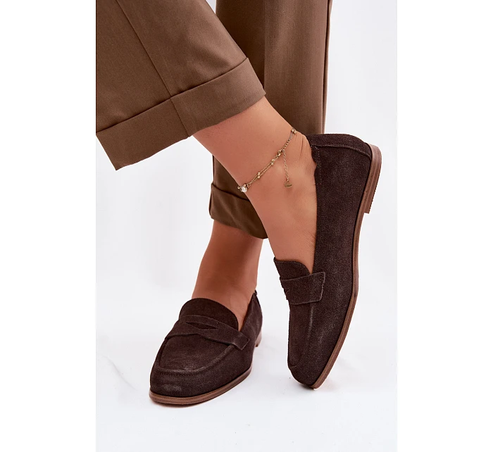 Mokasiny z Semiše Čokoládové model 22100814 - VINCEZA Mokasiny z Semiše Čokoládové model 22100814 - VINCEZA