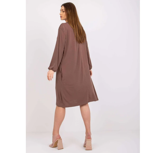 Dámské šaty Dress-EM-SK-604.10P-hnědá Dámské šaty Dress-EM-SK-604.10P-hnědá