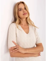 Sweter PM SW B model 21305668 jasny beżowy - FPrice Sweter PM SW B model 21305668 jasny beżowy - FPrice