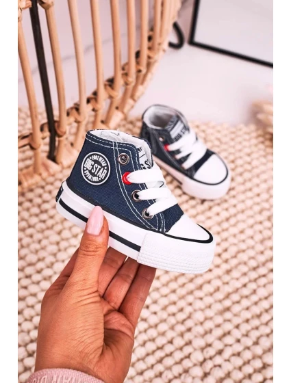 Dětské vysoké tenisky Big Star - tmavě modrá Dětské vysoké tenisky Big Star - tmavě modrá