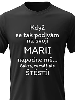 Pánské bavlněné tričko s potiskem - VLASTNOSTI - ROBERT - černé