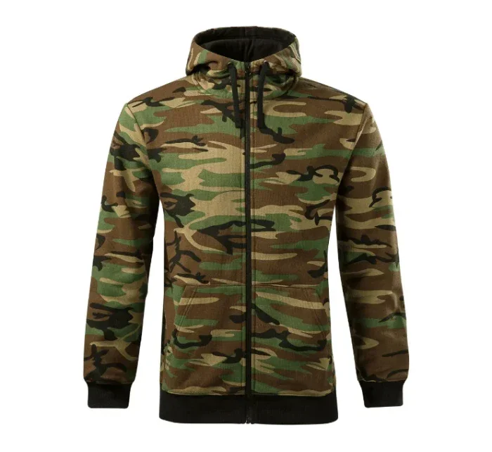 Camo Zipper mikina pánská camouflage brown
