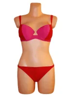 Dámské plavky dvoudílné bikiny 2COLOR dvoubarevné červené - Červená - OEM Dámské plavky dvoudílné bikiny 2COLOR dvoubarevné červené - Červená - OEM