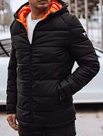 Pánská prošívaná zimní bunda s kapucí černá FashionStreet TX4895
