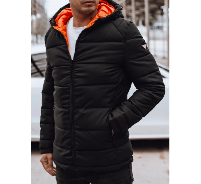 Pánská prošívaná zimní bunda s kapucí černá FashionStreet TX4895