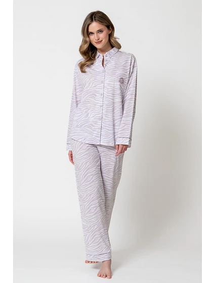 Pyžamo dlouhé rukávy, velikosti rozepínací model 22275574 - LEVEZA Pyžamo dlouhé rukávy, velikosti rozepínací model 22275574 - LEVEZA