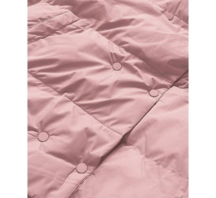 Růžová krátká zimní bunda s vysokým stojáčkem (5m729-46) Růžová krátká zimní bunda s vysokým stojáčkem (5m729-46)