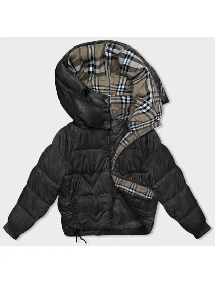 Černá dámská bunda pro přechodné období s podšívkou model 21245847 - XINYILUN