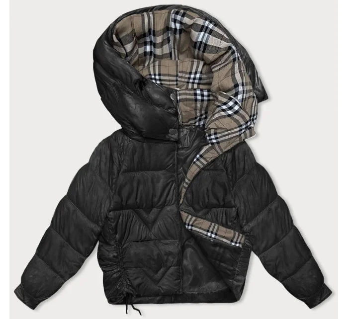 Černá dámská bunda pro přechodné období s podšívkou model 21245847 - XINYILUN