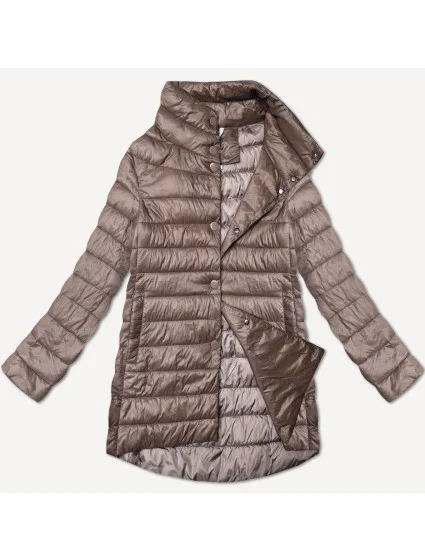 Hnědá dámská prošívaná bunda se stojáčkem model 21013143 - MINORITY