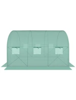 SKLENÍK ZAHRADNÍ TUNEL 200X300X200CM PE KONSTRUKCE ZELENÁ OCEL