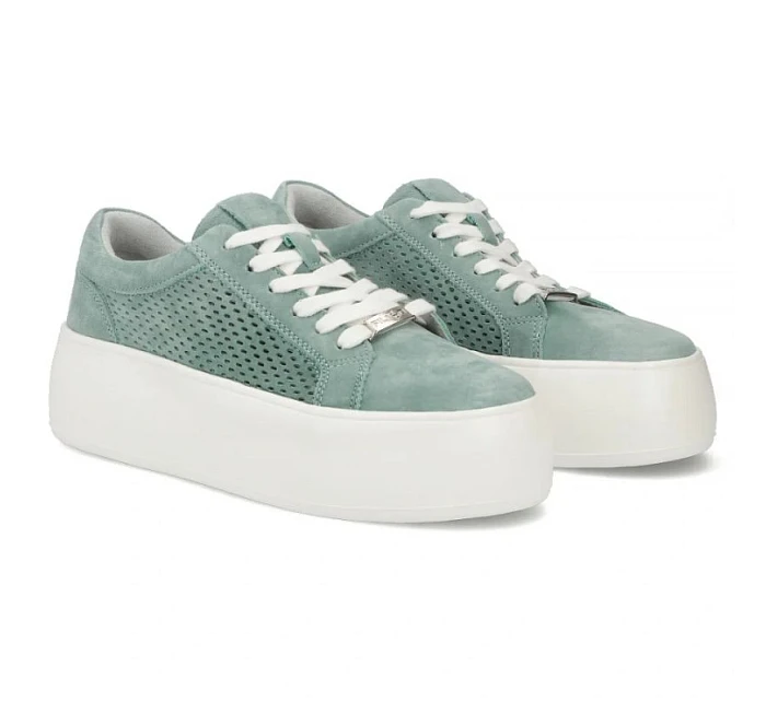 Dámské kožené polobotky ažurové zelené Filippo DP7520/26