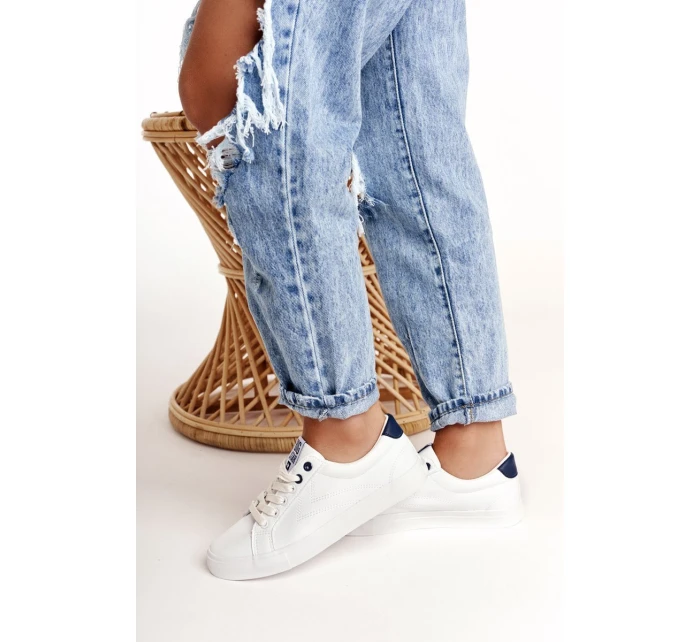 Dámské Kožené Tenisky BIG STAR BB274211 Bile Modre Dámské Kožené Tenisky BIG STAR BB274211 Bile Modre