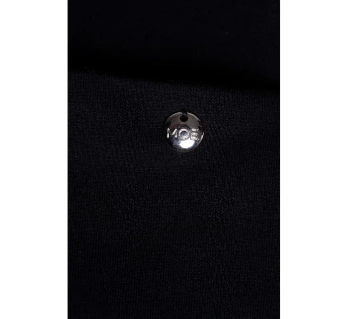 M788 Trapézové šaty s předními kapsami - černé