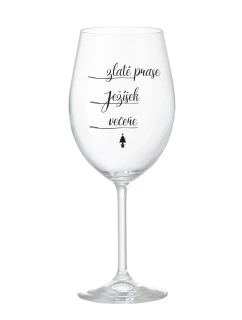ZLATÉ PRASE, JEŽÍŠEK, VEČEŘE - čirá sklenice na víno 350 ml