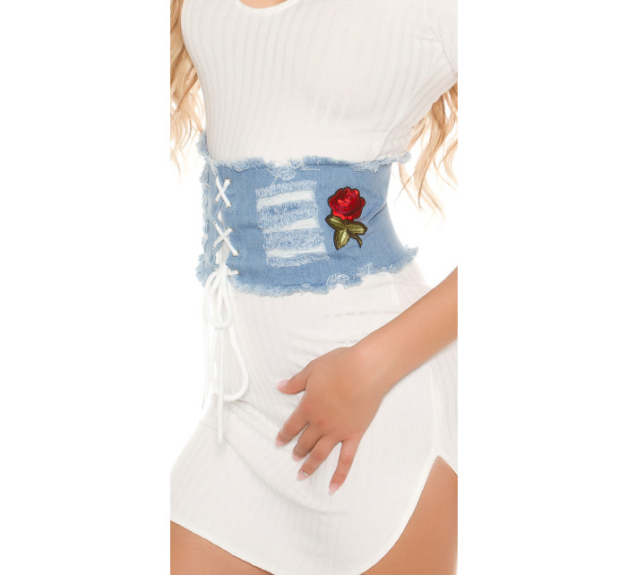 Trendy Jeans waist belt with patches