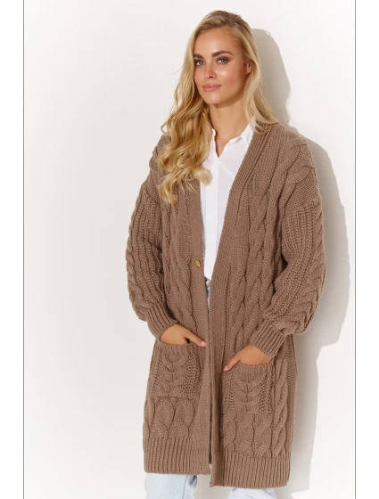Svetr na zapínání  model 184393 Makadamia