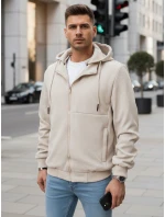 Pánská přechodná bunda s kapucí béžová FashionStreet TX5030