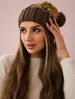 Milano fleecová čepice K203 yellow melange+brown