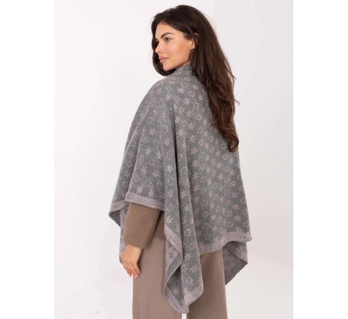 Poncho AT szaro różowy model 21334840 - FPrice Poncho AT szaro różowy model 21334840 - FPrice