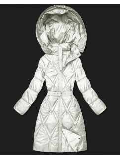 Prošívaný kabát pro přechodné období v barvě ecru s kapucí Goodlookin (Y3-9215-12)