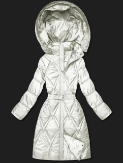 Prošívaný kabát pro přechodné období v barvě ecru s kapucí Goodlookin (Y3-9215-12)