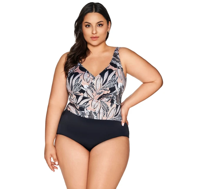 Dámské jednodílné plavky 61 black plus - AVA