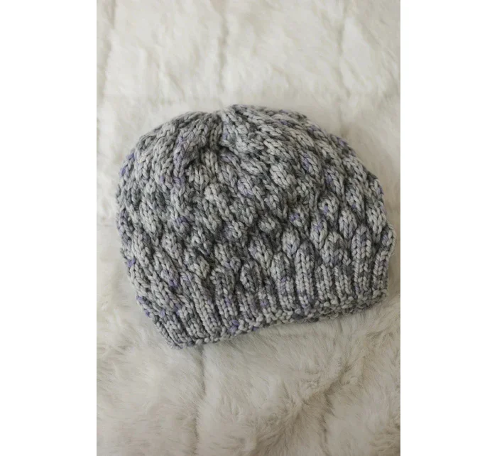 Čepice K156 šedá + fialová