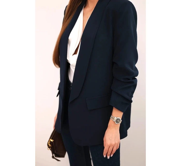 Bunda s klopou elegantní mámořnická modřa