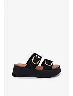 Dámské sandály se zlatými sponami Černé model 22039857 - Boto