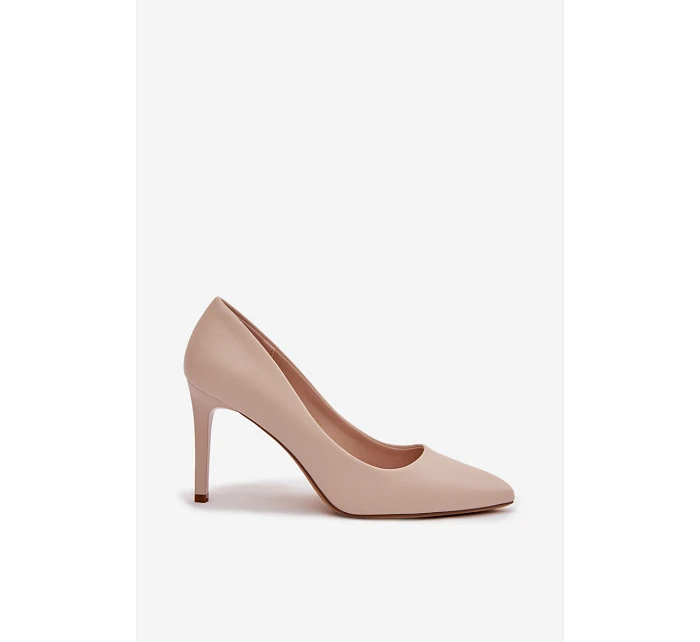 Eko kožené lodičky Sergio Leone 1339 Světle béžové Eko kožené lodičky Sergio Leone 1339 Světle béžové