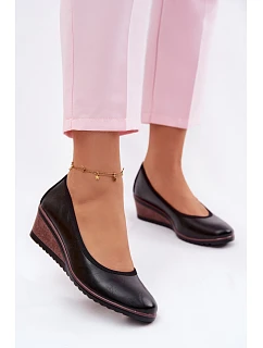 Dámské polobotky na platformě model 22100033 Černé - VINCEZA