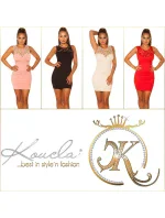 Dámské sexy mini šaty 0000STYLE7 Světle béžová - KouCla Dámské sexy mini šaty 0000STYLE7 Světle béžová - KouCla