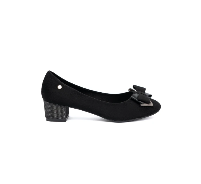 Klasické dámské černé  lodičky na širokém podpatku