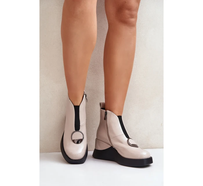 Boty na klínovém podpatku model 201014 Step in style Boty na klínovém podpatku model 201014 Step in style