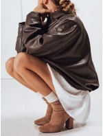 Dámské semišové kozačky na podpatku béžové FashionStreet ZY1225