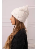 Dámská čepice ecru model 18751599 - K-Fashion Dámská čepice ecru model 18751599 - K-Fashion
