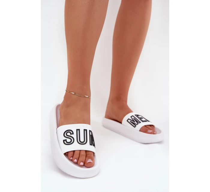 Dámské Pantofle Na Silné Podešvi SUMMER Bílé model 21704122 - VINCEZA