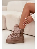 Dámské sněhule na platformě s kožešinou model 21714110 béžové - D.Franklin