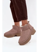 Dámské sněhule Milora z přírodního semiše s kožešinou – khaki Dámské sněhule Milora z přírodního semiše s kožešinou – khaki