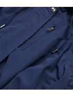 Tmavě modro-bílá dámská bunda parka 2 v 1 (W702)