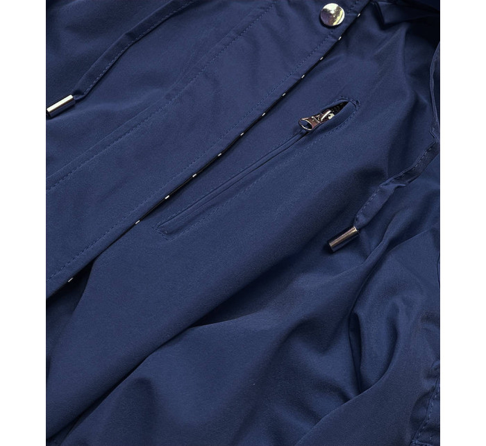 Tmavě modro-bílá dámská bunda parka 2 v 1 (W702)